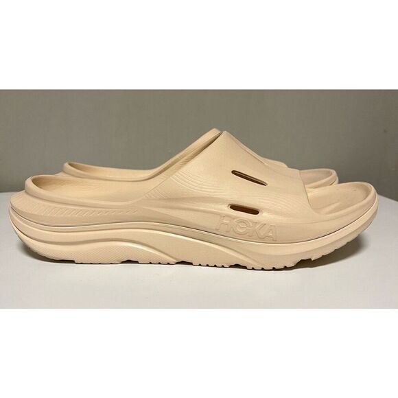 Hoka One One Ora Recovery Slide 3 Men's Sz 8 Vanilla Cream Sandals Women’s Sz 10 - Picture 9 of 11